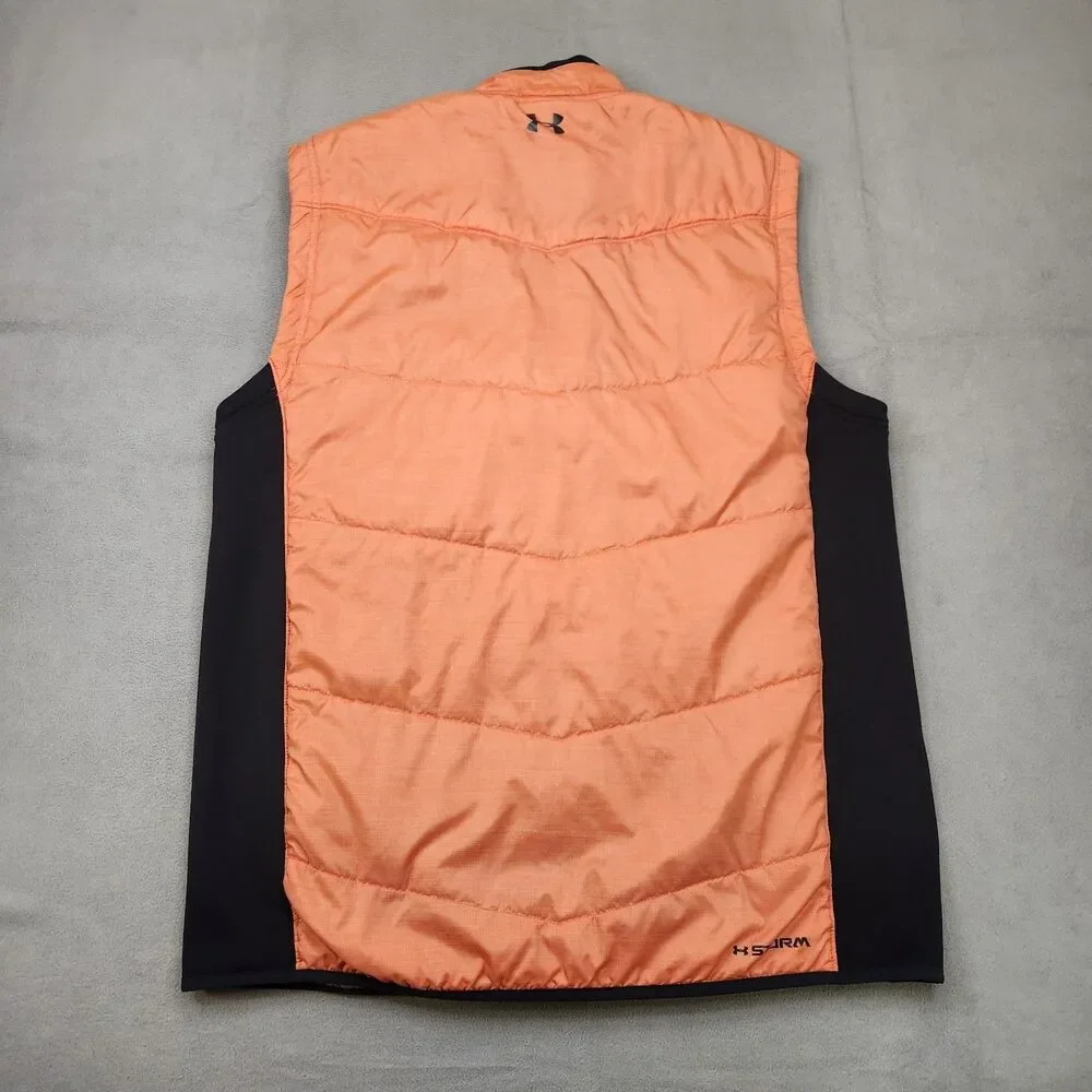 Under Armour Storm ColdGear Vest Mens XL Infrared Golf Insulated Orange Full Zip